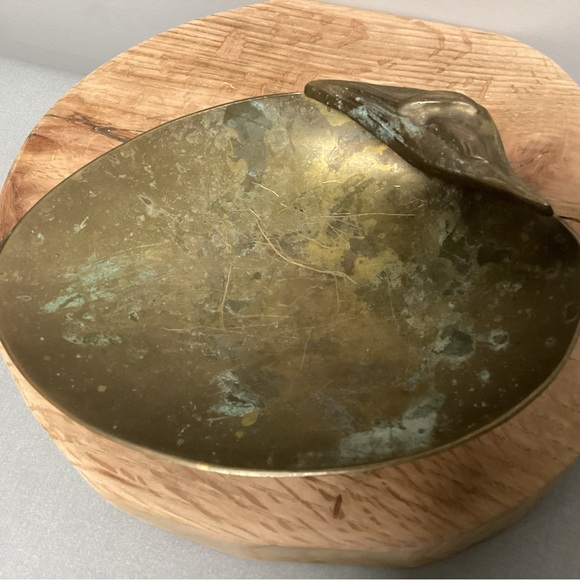 🟡 Vintage Heavy Brass Seashell Designed Ashtray - Candy Dish - Jewelry Display - Picture 6 of 16